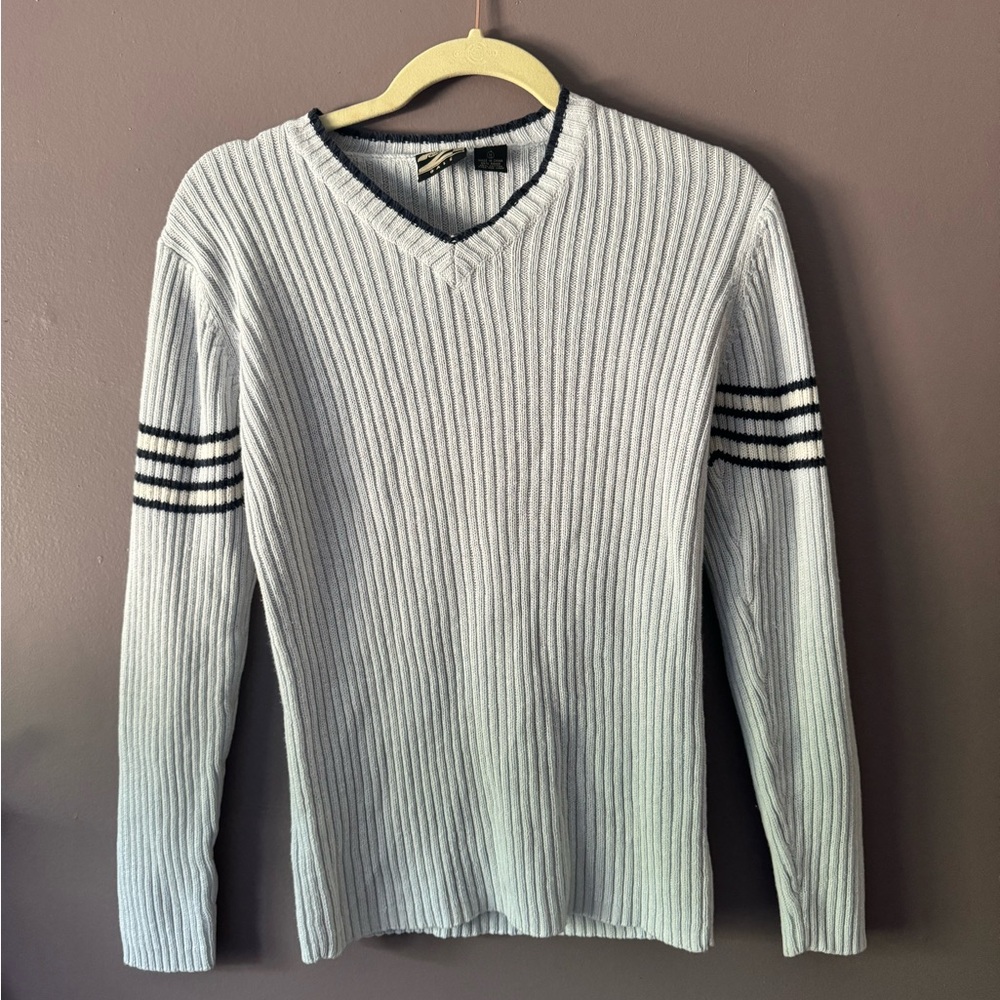 Preppy baby blue knitted long sleeve top/sweater